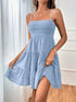 Smocked Tiered Sleeveless Mini Dress - Odaingerous
